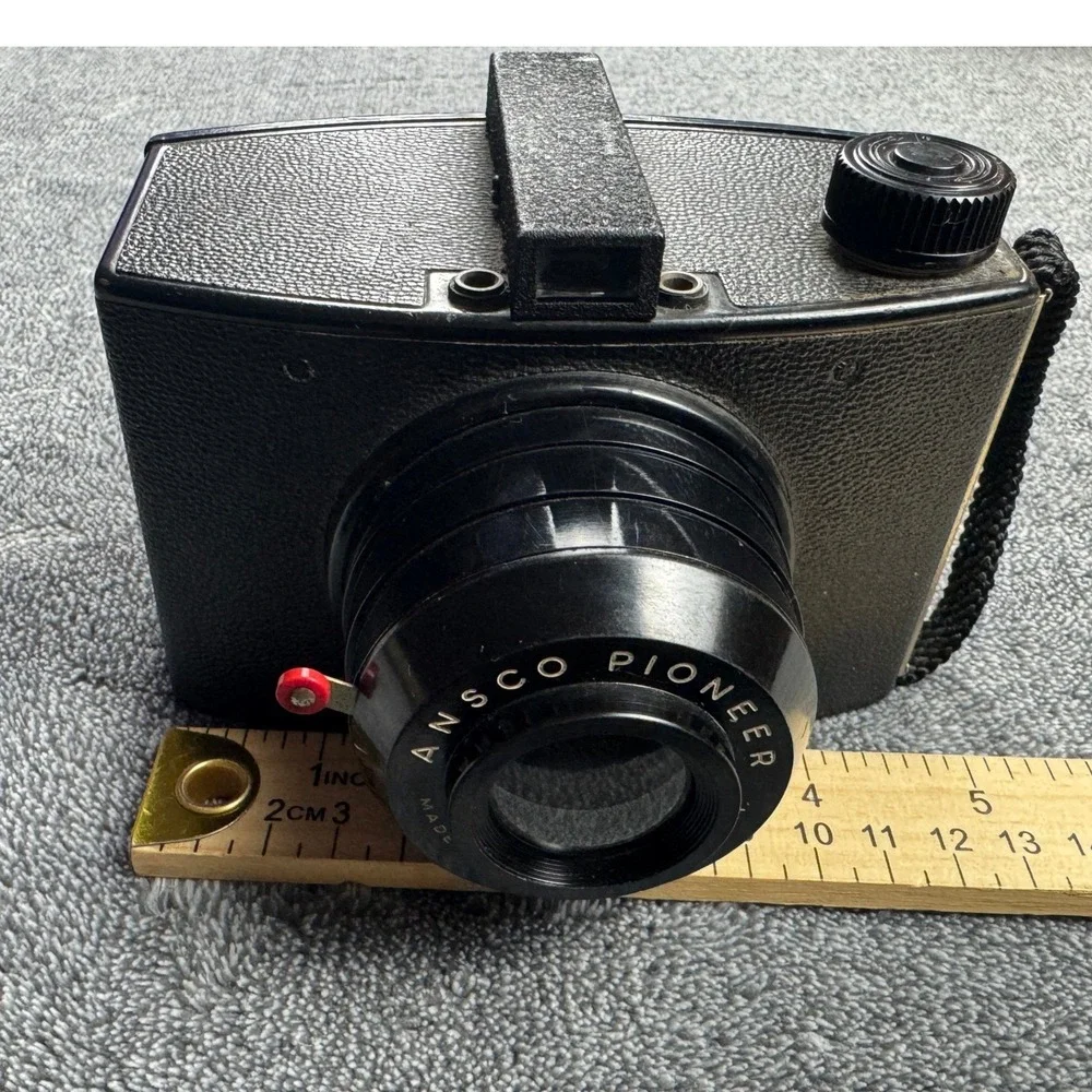 Vintage Ansco‎ Pioneer Box Camera Black 616 Film Made in USA Binghamton NY